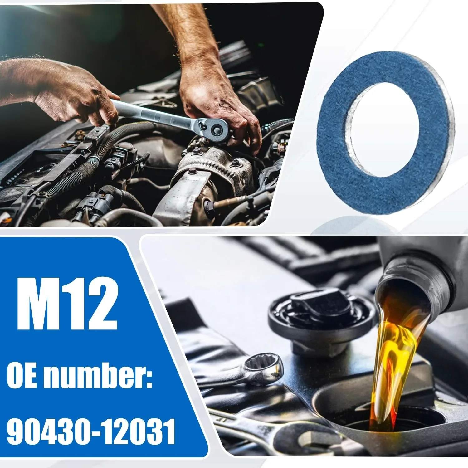 30-200pcs Oil Drain Plug Gasket Seal Washer Oil Pan Ring Drain Plug Gasket for Toyota Camry Corolla Auto Parts # 90430-12031