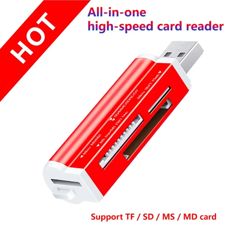 4 in 1 Micro SD Card Reader Memory Stick Pro Micro SD/T-Flash/M2/MS Flash USB Memory Card Reader for SD Adapter