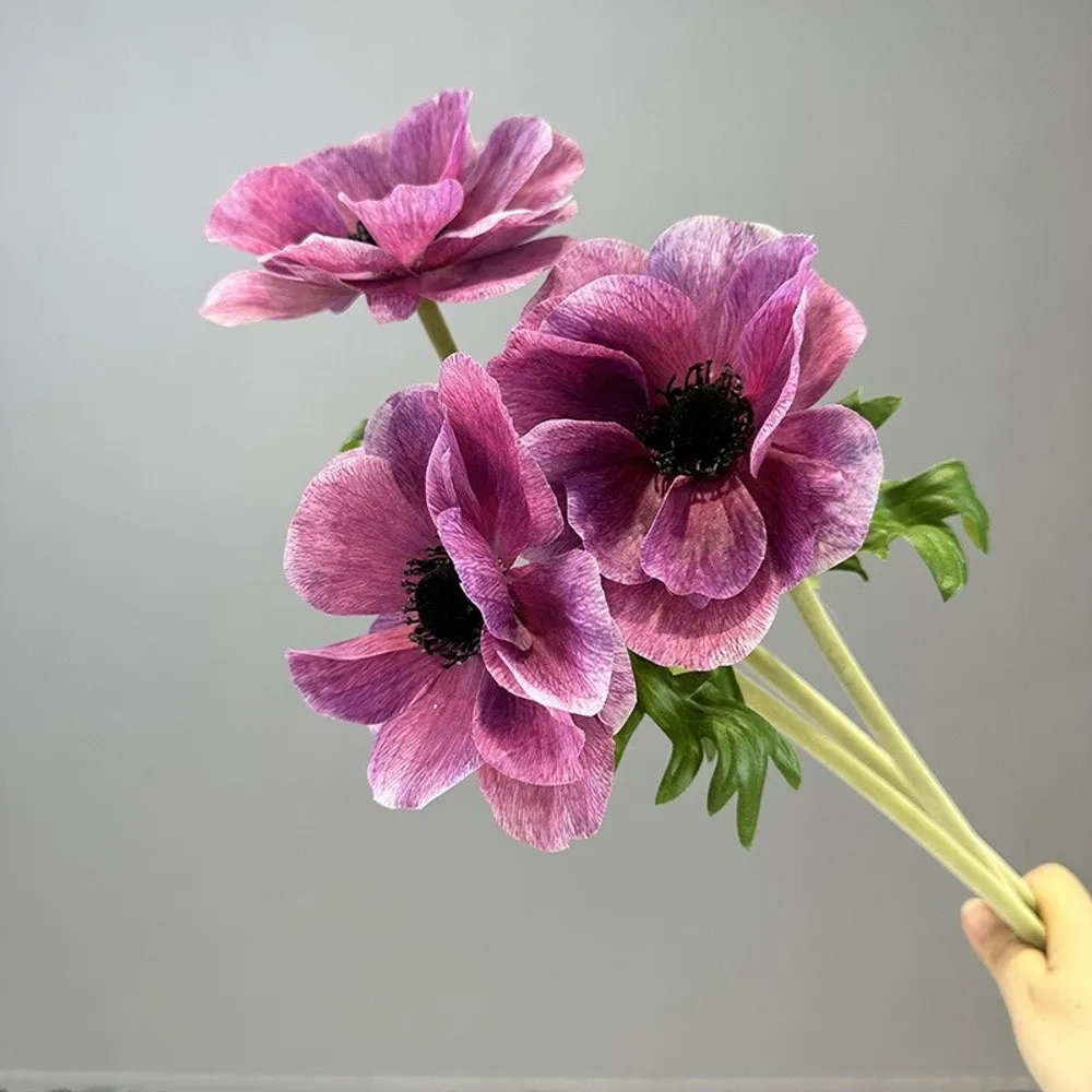 3D-Druck Künstliche Anemonen Silberne Lotusblüten-Zweige Dekorative Kunstblumen für Zuhause Hochzeitsdekoration Floristik – Detail 9