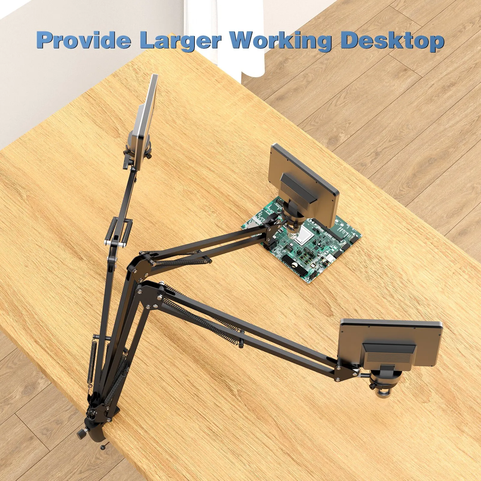 Description Picture 4 of itemRIEVBCAU Microscope Arm Stand Adjustable Metal Bracket with Clamp Compatible with DM4 DM9 MS1 MS3& Most 4.3'',7'' Microscopes