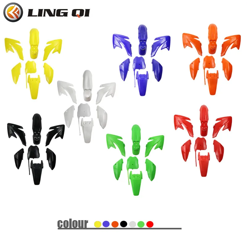 LINGQI RACING Motorcycle CRF 70 Plastic Fender Kit For CRF70 XR70 125cc 140cc DR50 49 50cc 70 90 110 Dirt Pit Bike Parts motorcycle accessories