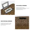 Custom Leopard Print Travel Luggage Cover Dust Proof Animal Skin Suitcase Cover Protector Fit 18-32 Inch 4