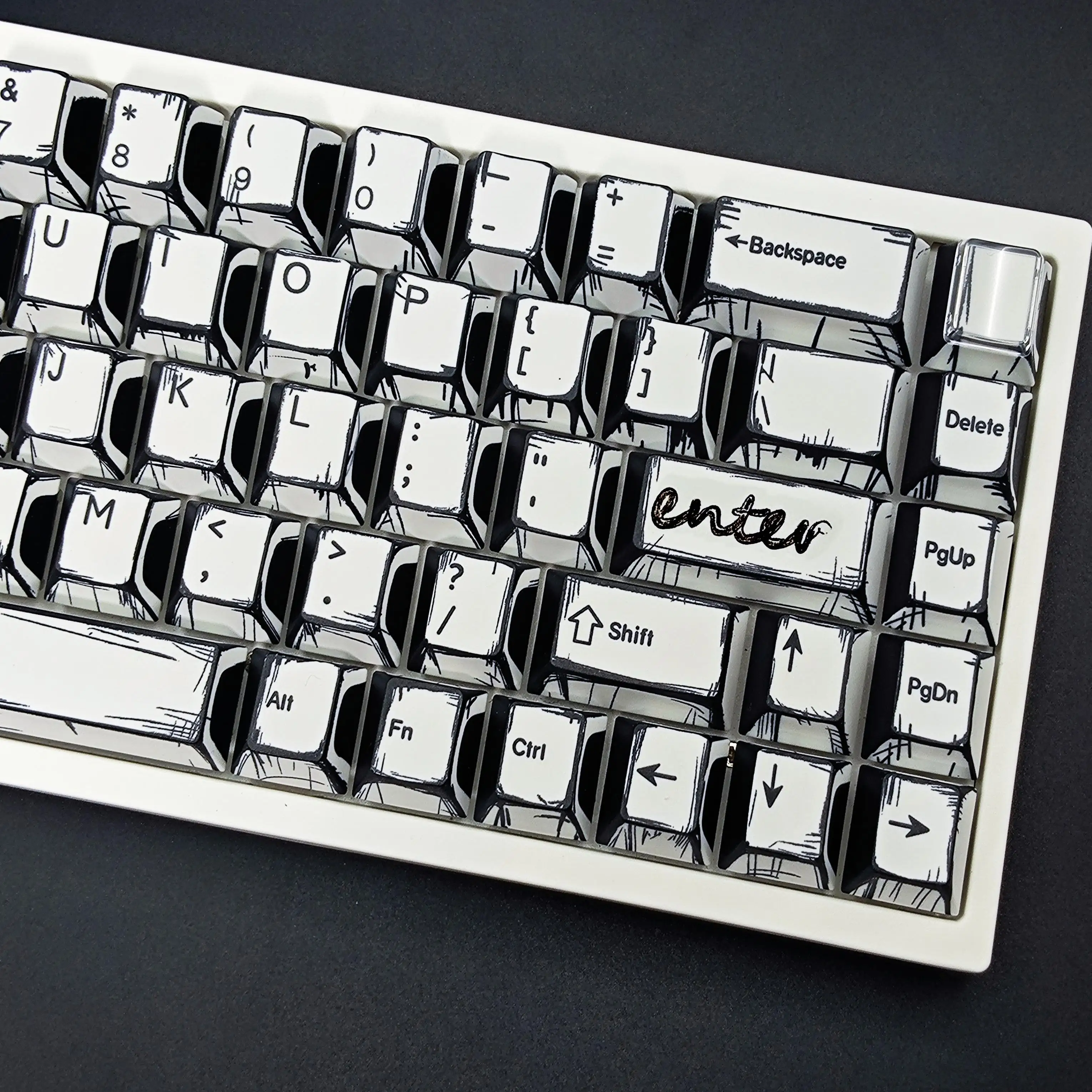 Keebox Shenpo White Comic Style BOW DIY Mechanical Keyboard Key Caps ...