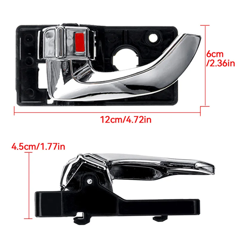 Maniglia Porta Interna Per Hyundai Tucson 2005-2009 - Ricambio In ABS, Colore Nero