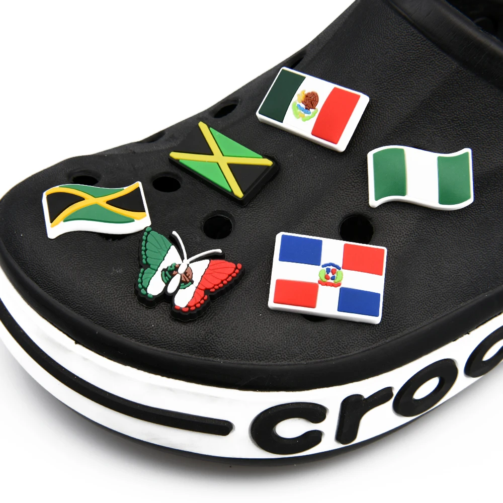 Mexican Women Croc Shoe Charms Jamaica Mexico Flag Shoe Decorations Burger Drink Snake Food Bracelet Accessories Best Friends