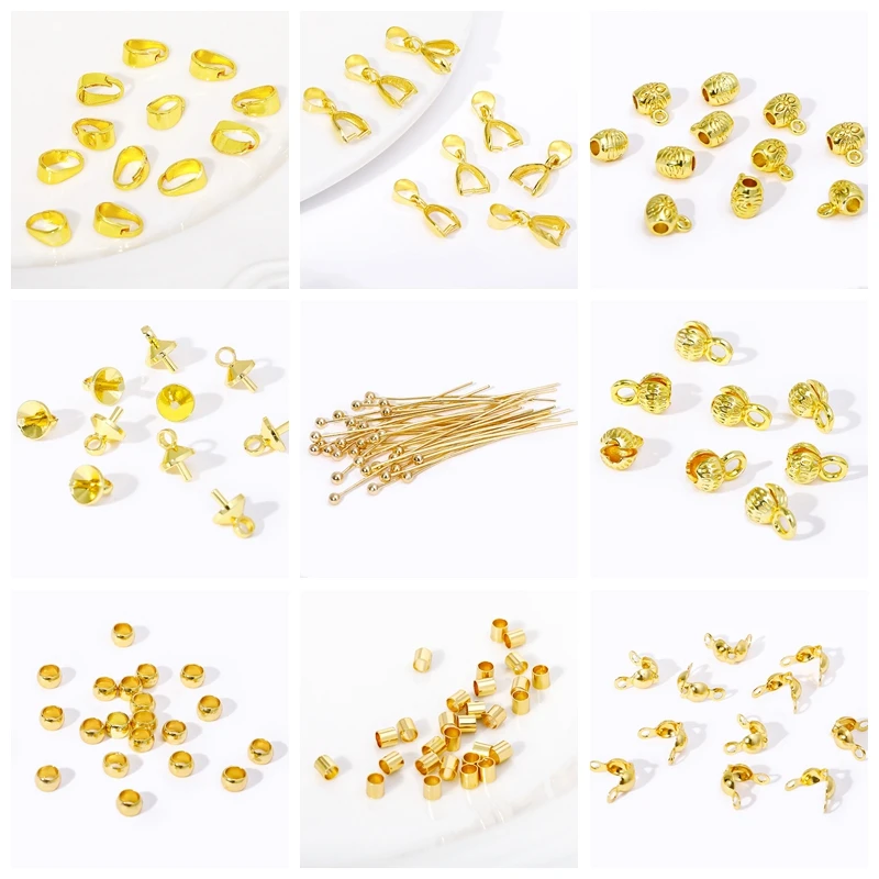 18K Vergoldeter Messing-Kettenanhänger, Anhängerhalter für Schmuck, Ösen für Anhänger, DIY-Halsketten-Zubehör – Detail 2