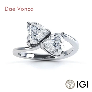 Two-Stone Heart Cut Lab Diamond Ring 1