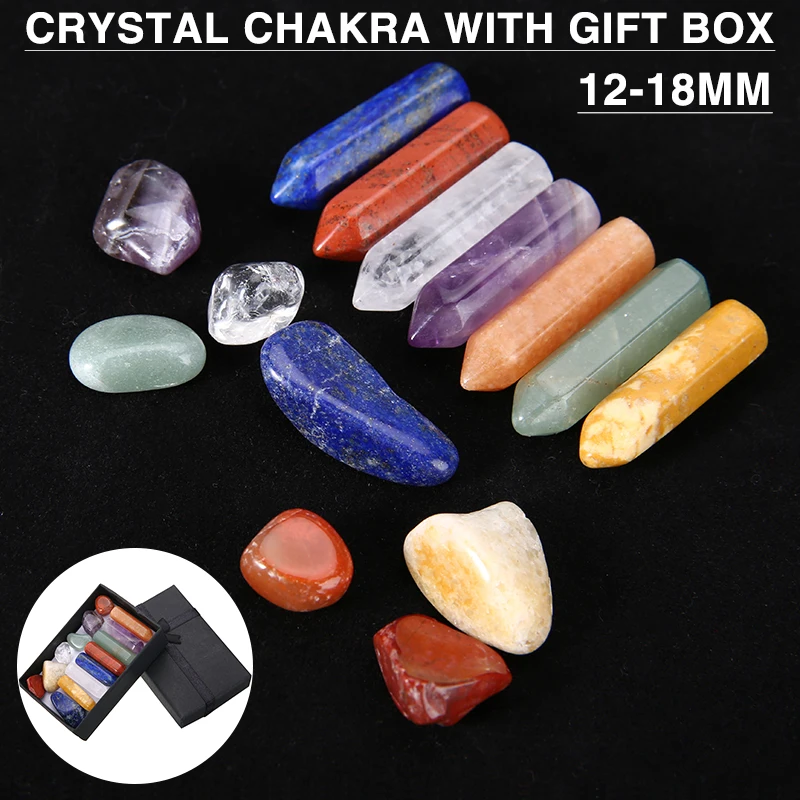 Natural Stone Quartz Crystal Point Wand Double Terminated Wand Set Chakra Specimen Mineral Crafts With Gift Box Home Decoration