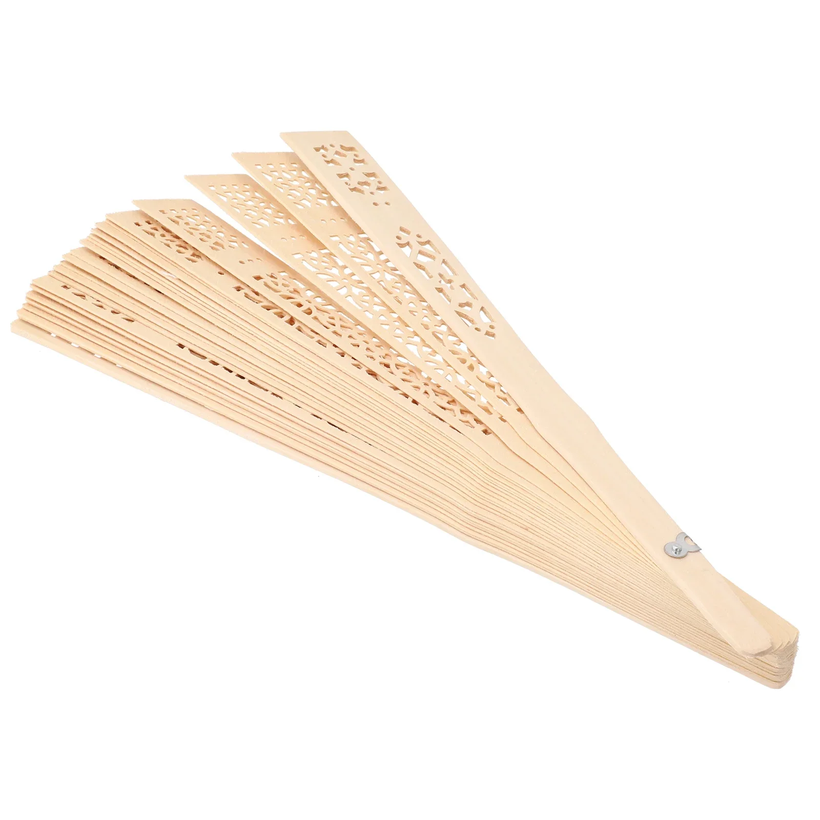 Wooden Folding Fan Chinese Style Sandalwood Fan Female Dance Portable Engraved Hand Held Home Decoration