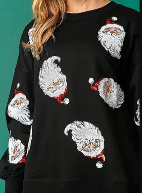 Woman Sweatshirts 2023 Spring Fashion Sequin Decor Casual Solid Color Round Neck Long Sleeve Loose Daily Pullover Sweatshirts