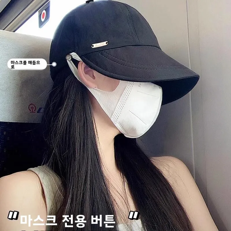 여성용 자외선 차단 모자 2025 신상 하프 오픈탑 피셔맨 스타일 덕빌캡 UV 차단 낚시 모자 야외 머리 보호