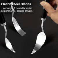 1PC PHOENIX High Flexible Palette Knife Artist Stainless Steel Painting Knives Wood Handle, Paint Spatula for Oil Acrylic Paint 6