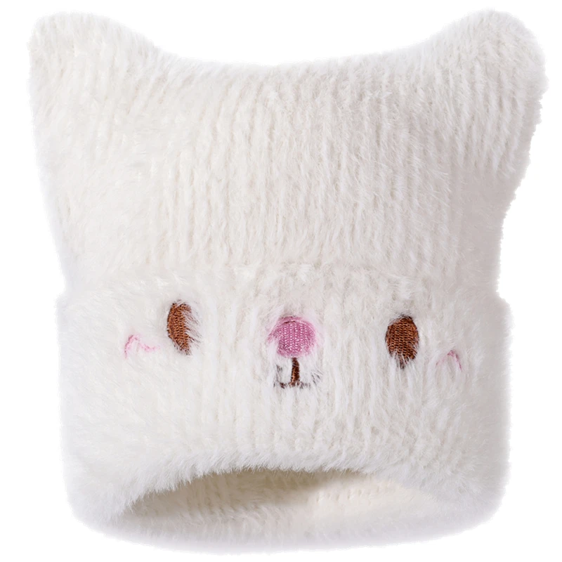 Hot Sale Cute CAT EAR Beanie Faux Fur Winter Hats For Women Fashion Outdoor Dandy Knit Hat Warm Cap For Girl Gifts