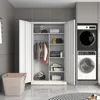 Steel Wardrobe, 72" Combination Storage Cabinet Clothes Rod and 4 Shelves Organizer Storage, 2 Lockable Doors,  Office  Garage 1