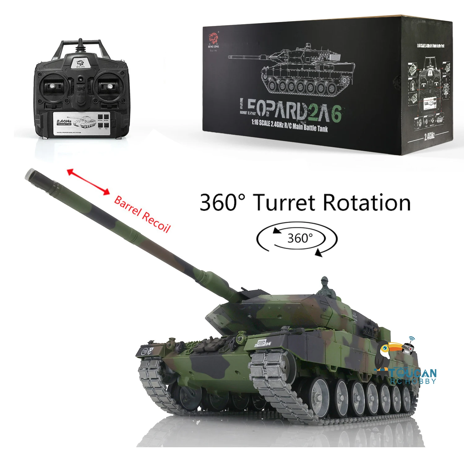 Heng Long 1/16 RC Tank 7.0 Customized Leopard2A6 Radio Control Tank 3889 Metal Tracks FPV Recoil Vehicle Toys TH17595 2