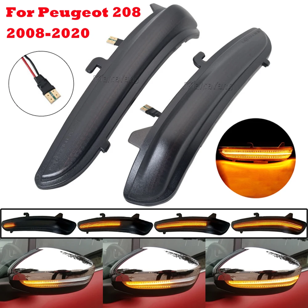 Indicatore Di Direzione A LED Per Specchietto Peugeot 208 E Citroën C3 – Dinamico, Plug & Play, Lenti Semi-fumé Per 2008 E C4 Cactus