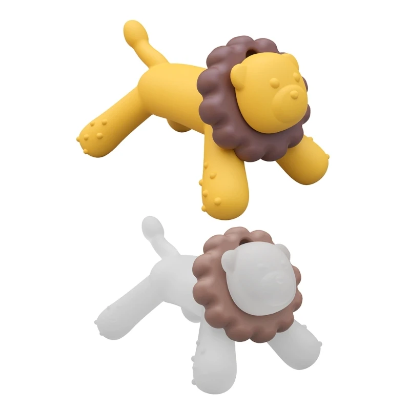 

Teething Relief Toy Silicone Baby Teether Newborn Molar Chewing Toy Lion Teether Educational Sensory Toy H37A