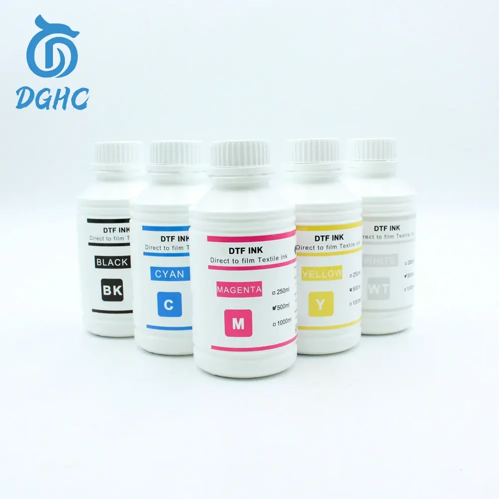 

5 bottle 500ML DTF ink for direct transfer film for PET film DTF INK all desktop & large format DTF printer BK C M Y WH