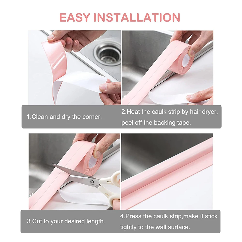 3.2M Sealing Strip Tape Self Adhesive Waterproof Toilet Kitchen Sink
