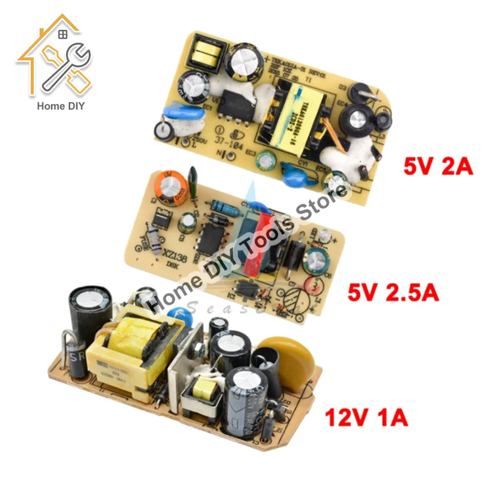 

AC-DC AC 100V-240V to DC 5V 2A/2.5A 12V 1A Switching Power Supply Module Switch Overvoltage Overcurrent Short Circuit Protection