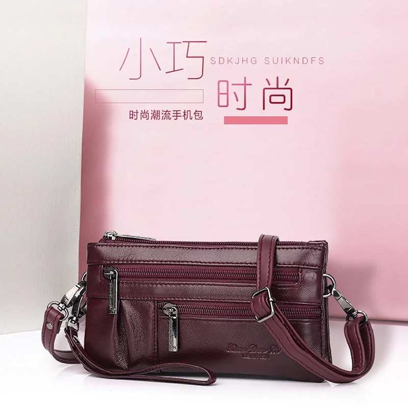

leather women's Mini messenger bag 7-inch mobile phone bag leisure leather one shoulder small messenger bag change