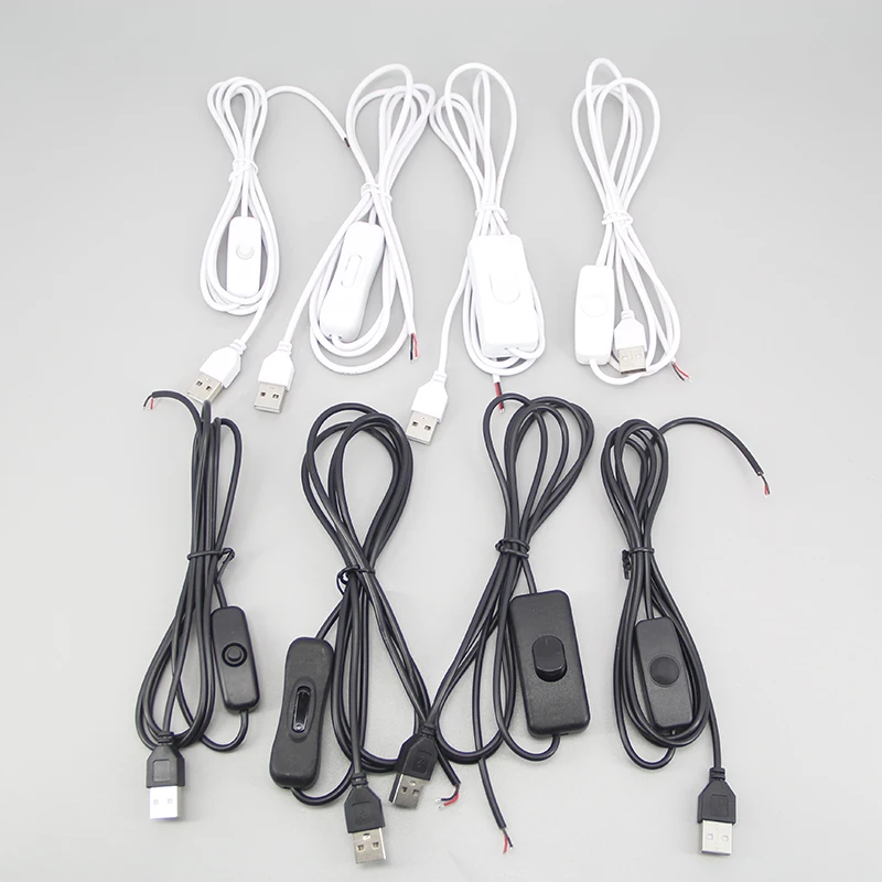2-Pin-white-black-DC-5V-USB-Male-Power-supply-501-on-off-Switch-wire ...