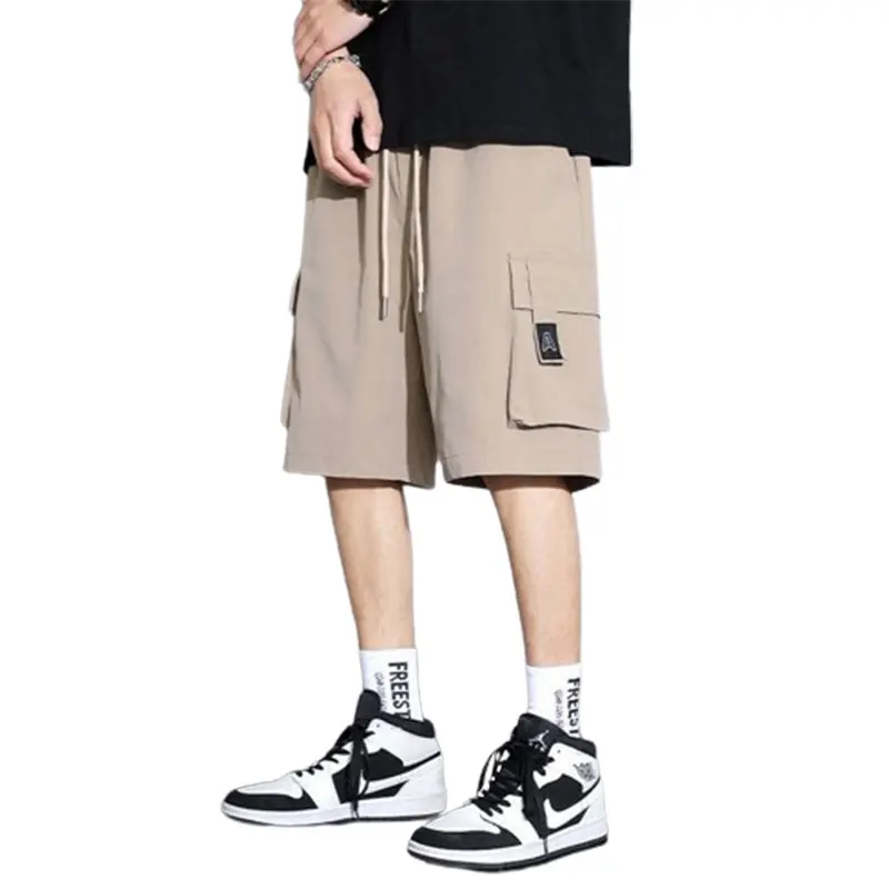 2024 Elegant Fashion Harajuku Slim Fit Ropa Hombre Loose All Match Casual Shorts Solid Pockets Thin Style Sport Work Shorts