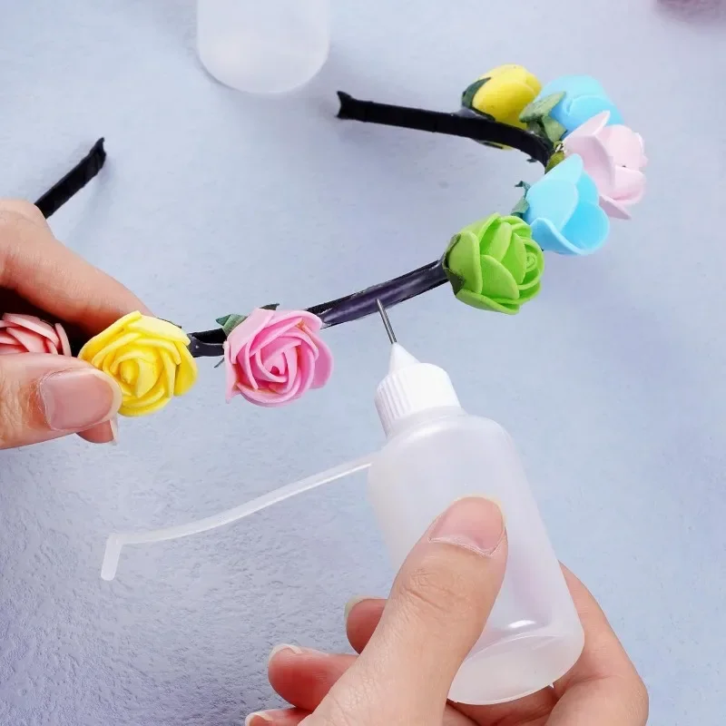 50/30/10ml Plastic Squeezable Tip Bottle Refillable Applicator Bottles with Needle Tip Cap for Glue Pigment Oil Liquid Dispenser 5