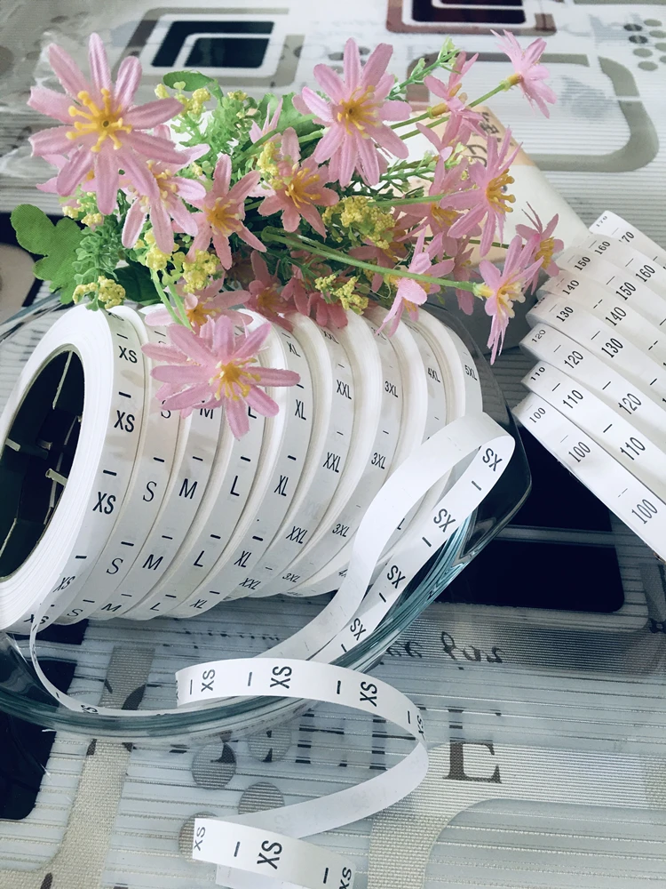 Number 1~100 Size Labels 3000PCS/Roll Synthetic White Size Tags Kids Babys DIY Clothing Towel T-shirt Washable Care Labels Tags