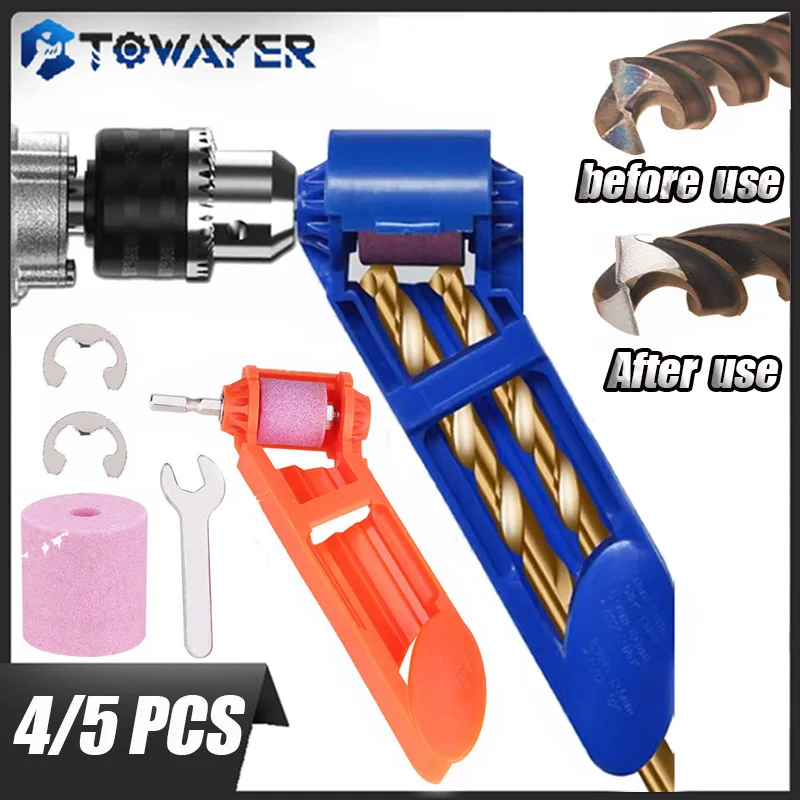 Towayer 1 Set Corundum Grinding Wheel Drill Bit Sharpener Titanium Drill Portable Drill Bit