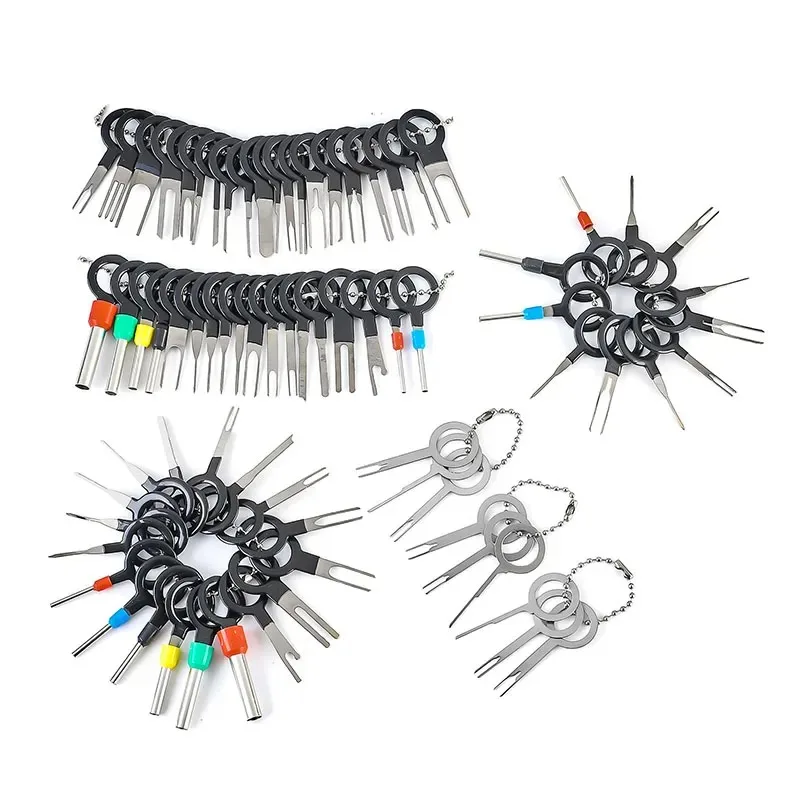 Terminal Removal Tool Kit Car Wire Harness Plug Terminal Extraction Pick Connector Crimp Pin Back Needle Remove Tool Set Car Terminal Tools