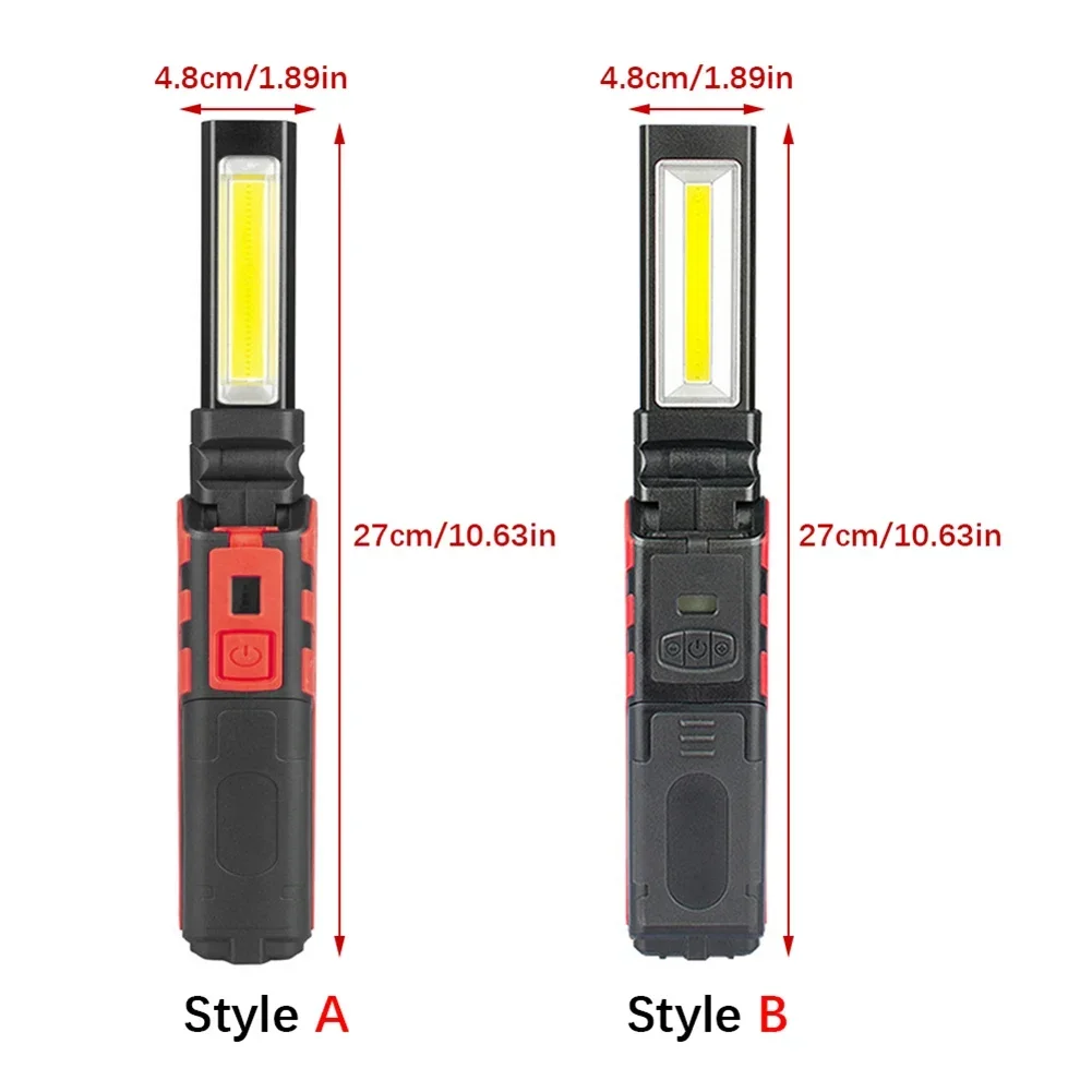COB LED Work Light-USB Rechargeable Dimmable Flashlight with Magnetic Hook & 18650 Battery-Inspection Lamp & Power Bank