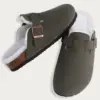 KIDMI Suede Clogs for Women Men Mules Cork Footbed Sandals