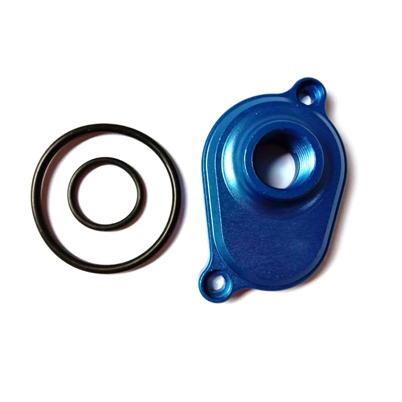Blue Aluminum Oil Cooler Backflush Adapter For Ford Powerstroke 03-07 6.0L
