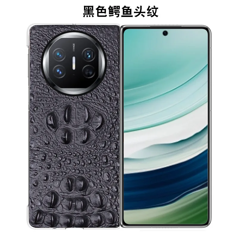 New Genuine Leather Luxury 3d Crocodile Head Phone Case For Huawei Mate X5 Cover Cases