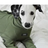 Fahison Whippet lévrier italien vêtements de luxe coton chien Jammies hiver chaud col roulé Stretch vêtements pour animaux de compagnie 5