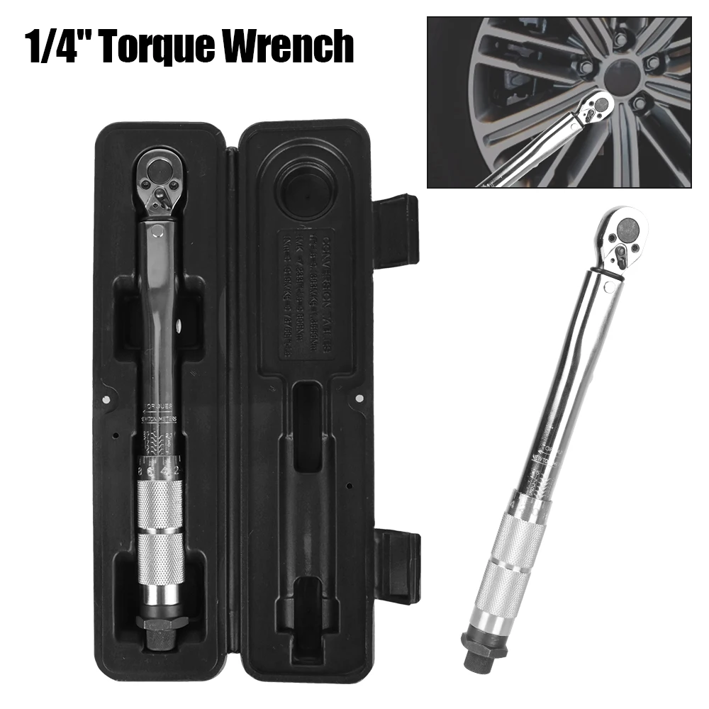 

1/4 Inch Square Drive Torque Wrench 5-25N.m Accuracy 3% Car Bike Repair Hand Tools Two-way Precise Ratchet Key Spanner