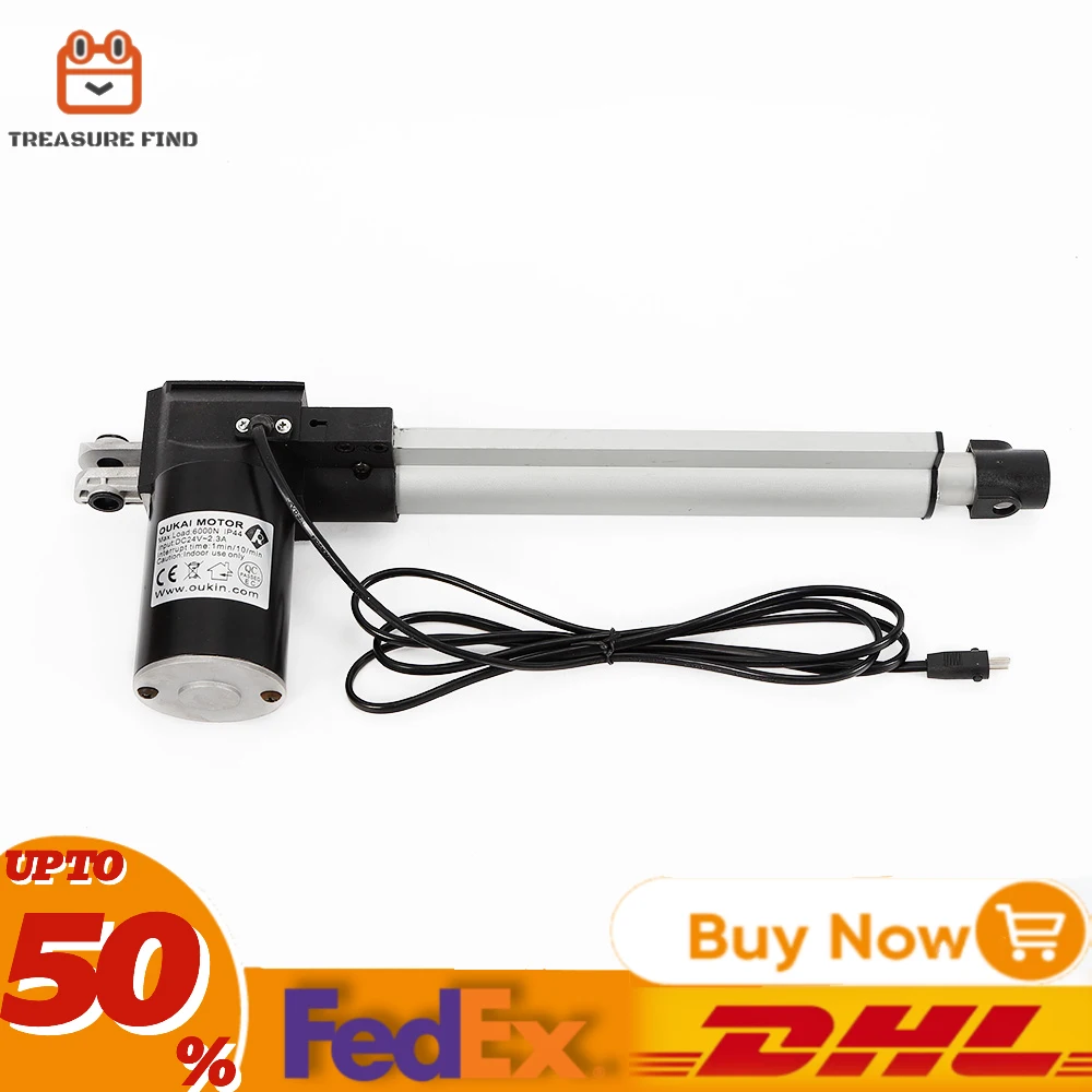 Actionneur Linéaire électrique 6000N, Course 230mm | Pour Fauteuil, Lit Médical, Table TV | 24V, IP44, Silencieux