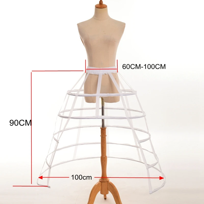 Woman Crinoline Cage Underskirt White Black Petticoats Skirt
