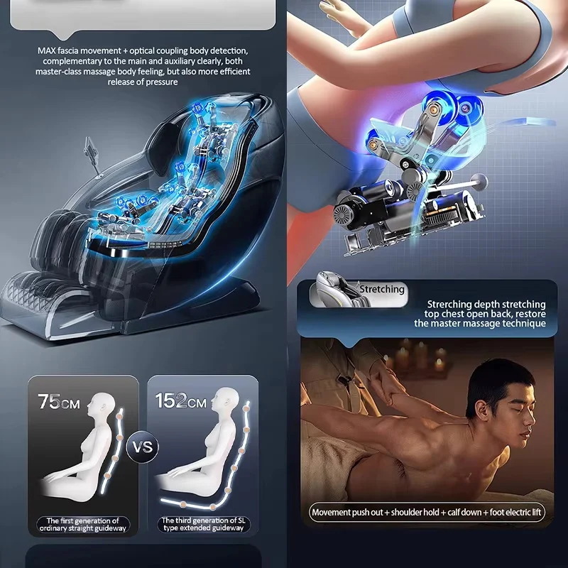 Massage Chair Full Body Zero Gravity 4D Shiatsu Massage Chair Massage Recliner Chair Heated with SL Track Bluetooth Speaker Foot 4