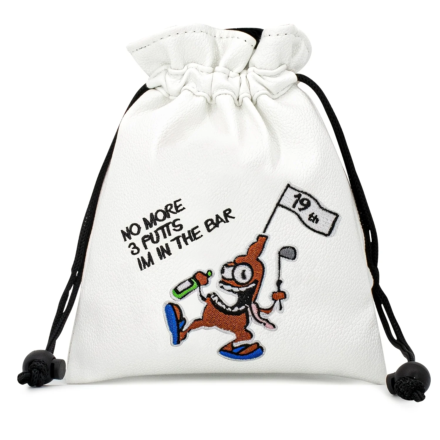 1 pz Borsa Porta Palline da Golf con Motivo Pirata, Materiale PU Resistente, Portatile per Conservare Palline da Golf, Versatile Unisex - immagine 2
