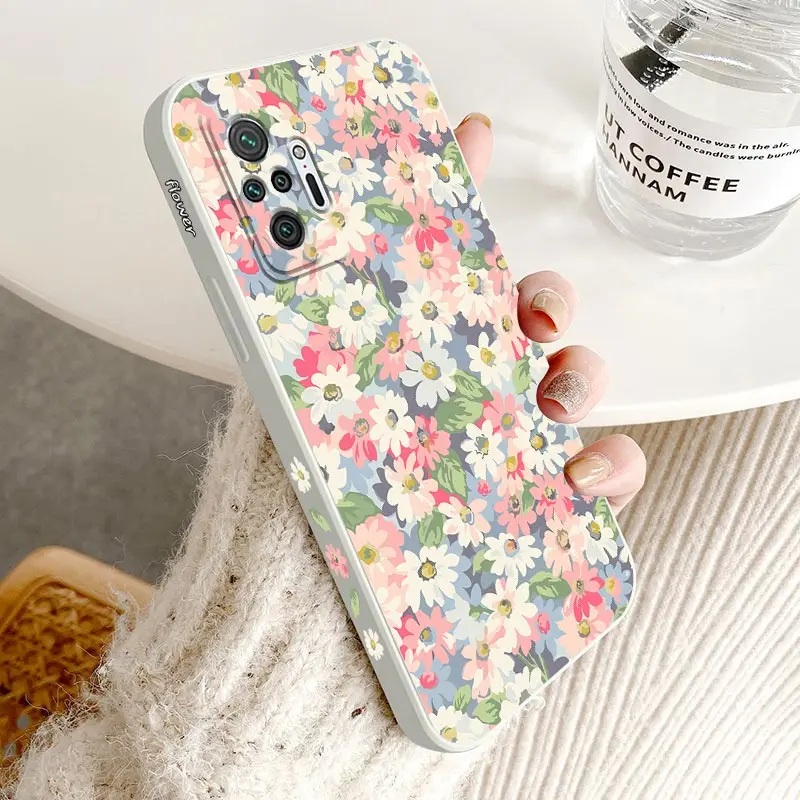 Note 10Pro Canvas Flower Silicone Phone Case For Xiaomi Redmi Note 10Pro 10S 10 11S 10T 9T 9S 12 12Pro 12S 11Pro 11 11EPro Cover — view 6