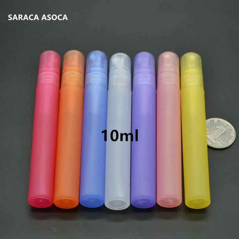Spray Bottle 100pcs 10ml Empty Ice Translucence Plastic Spray Bottle Makeup Perfume Atomizer Refillable Bottles Print