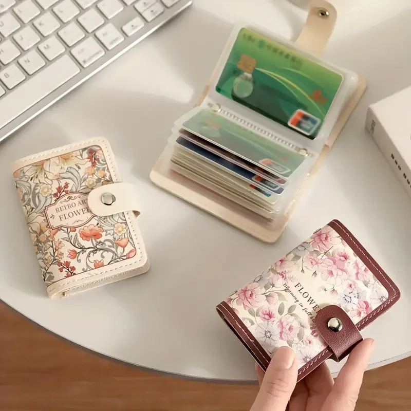Elegant Multi-Slot Snap Closure Wallet - Compact ID & License Card Holder, Durable Organizer