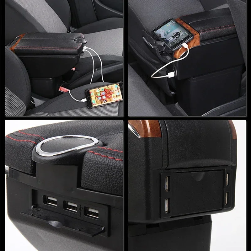 For MorrisGaragesMG3 mg3 armrest box 2007-2016 Double doors open 7USB Centre Console Storage Box Arm Rest