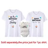 My 1st Birthday As a Daddy Family Matching Shirts Cotton Dad Mom Tshirts Baby Rompers Funny Daddy's Birthday Party Gifts Outfits 3