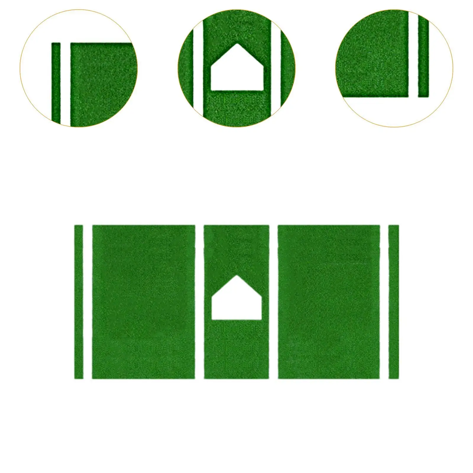 Softball Hitting Mat PP Turf Batters Box Mat with White Home Plate Batting Cage for Turf Fields Yard Office Garden Indoor