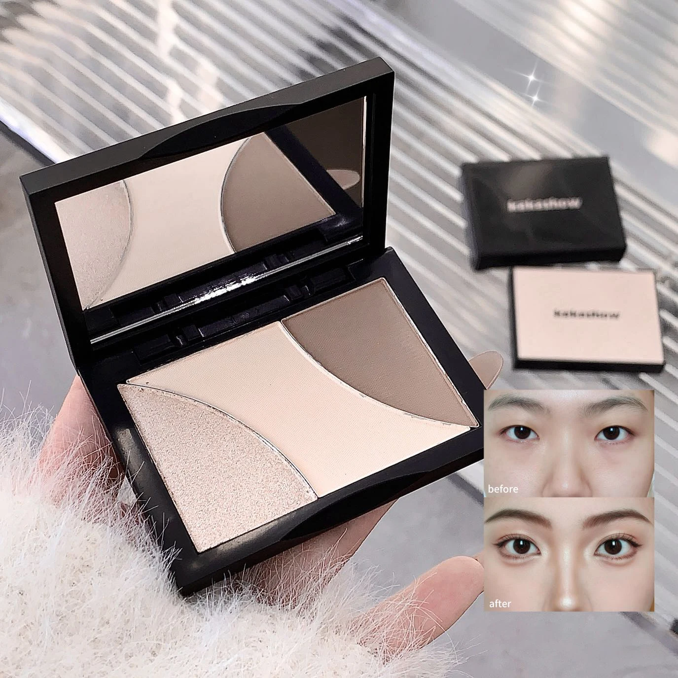 Description Picture 6 of item3Color Matte Contouring Highlighter Makeup Palette Natural Stereoscopic Face Powder Bronzer Palette Shading Nose Shadow Cosmetic