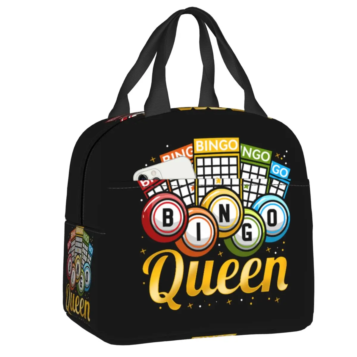 

Bingo Queen Lunch Bag Portable Thermal er Insulated Bento Box For Women Kids Work School Picnic Travel Food Tote Bags