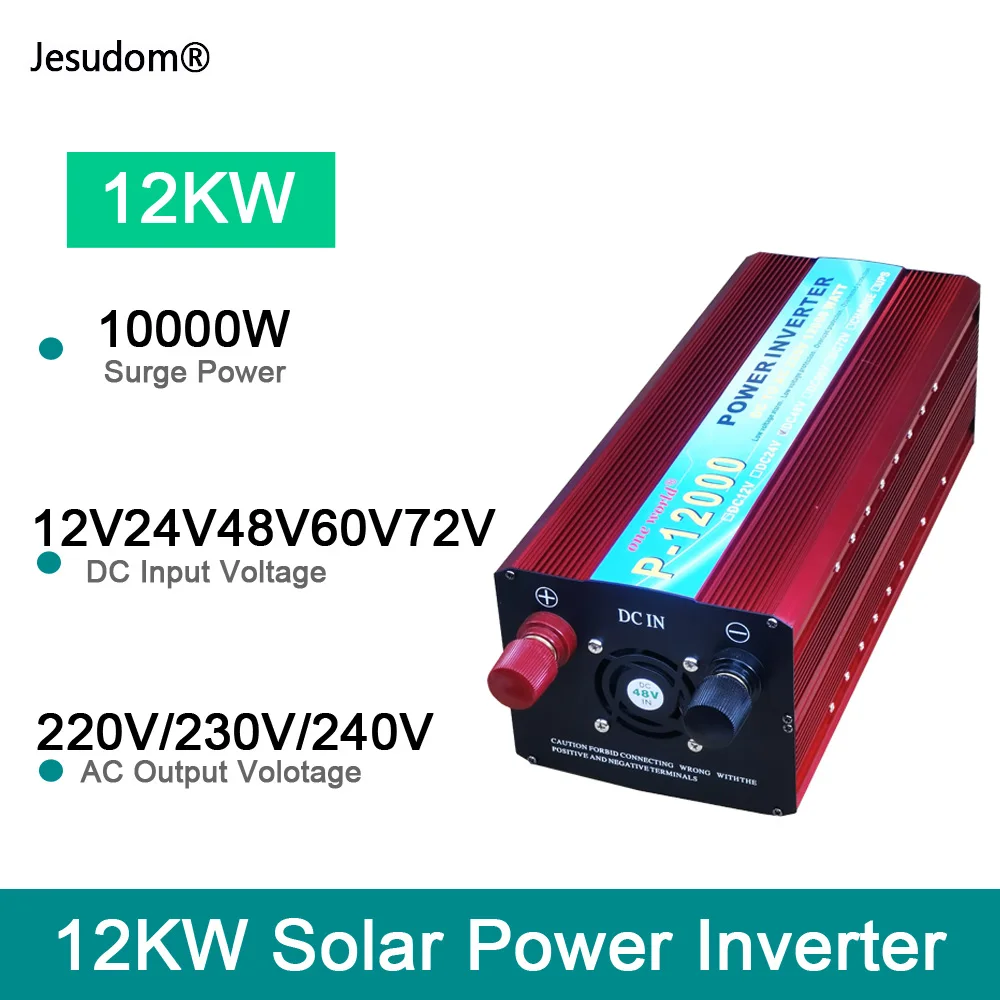 12kw Solar Power Inverter 12v 24v 48v 60v 72v Dc To 220v Ac Convert
